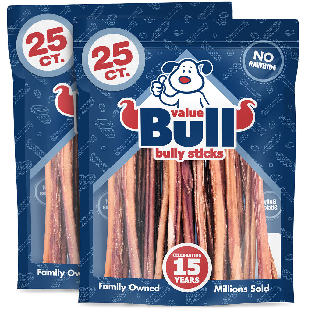 Bully Sticks, Low Odor Premium Dog Chews, Medium 12